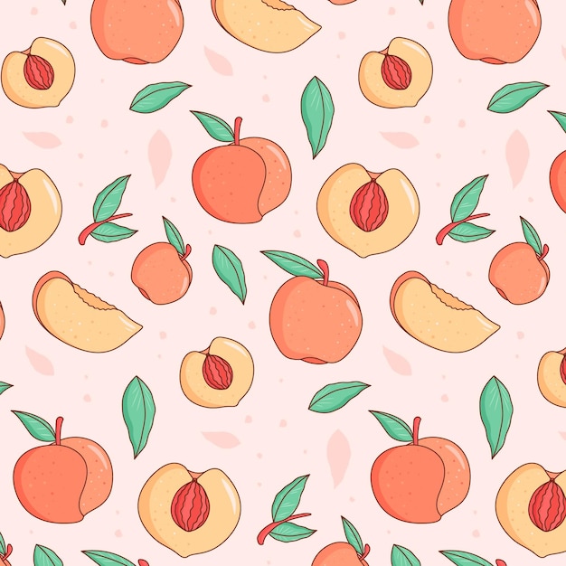 Hand drawn peach pattern