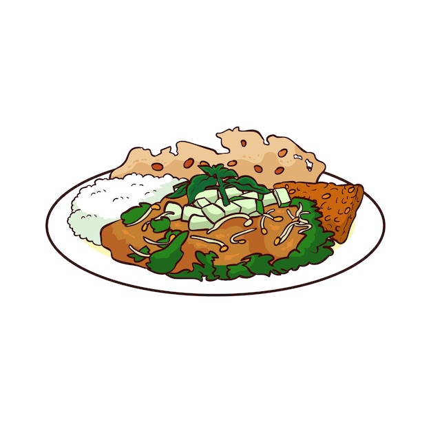 hand drawn pecel food 1