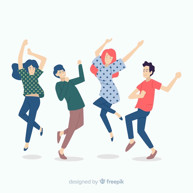 Hand drawn people dancing collection