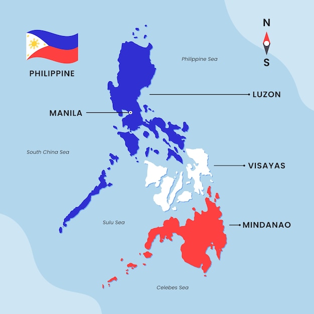 Hand drawn philippine map design