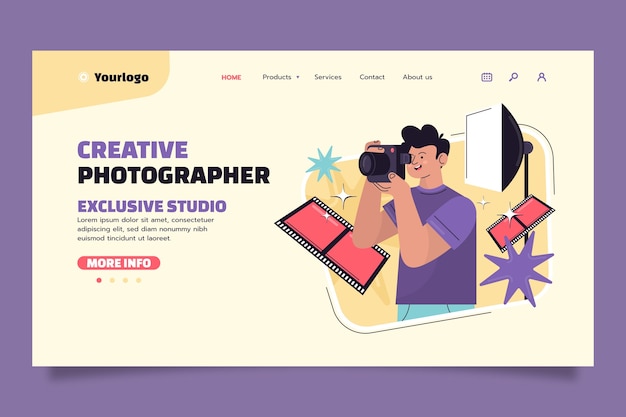 Hand drawn photographer template