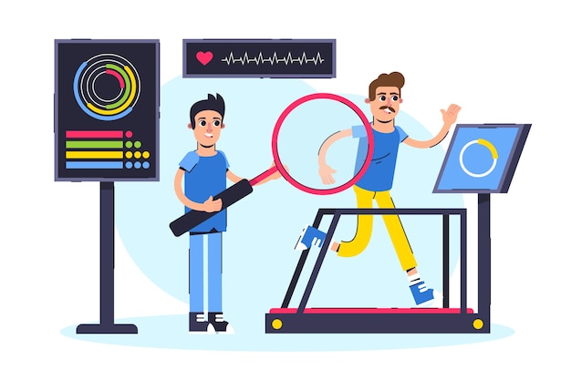 Hand drawn physical assessment illustration