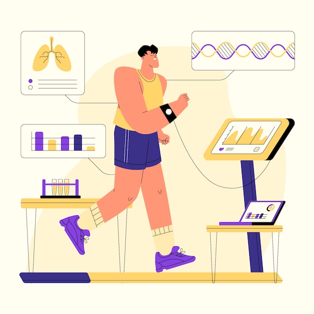 Hand drawn physical assessment illustration