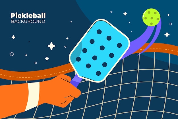 Vector hand drawn pickleball background