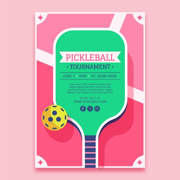 Hand drawn pickleball game poster