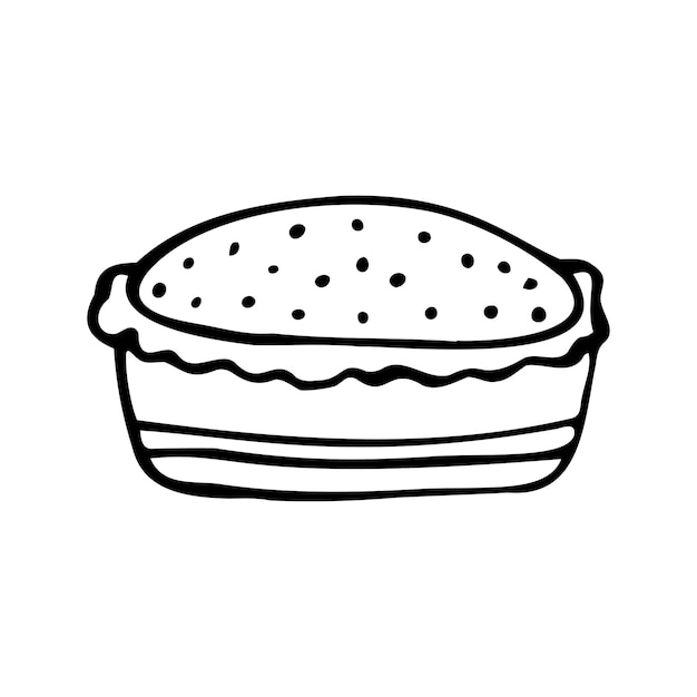 Hand drawn pie isolated on a white background