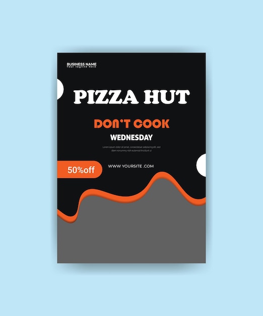 Vector hand drawn pizza poster restaurant