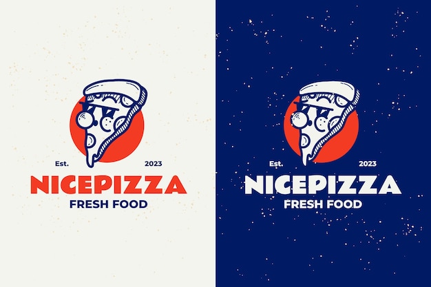 Hand drawn pizzeria vintage logo