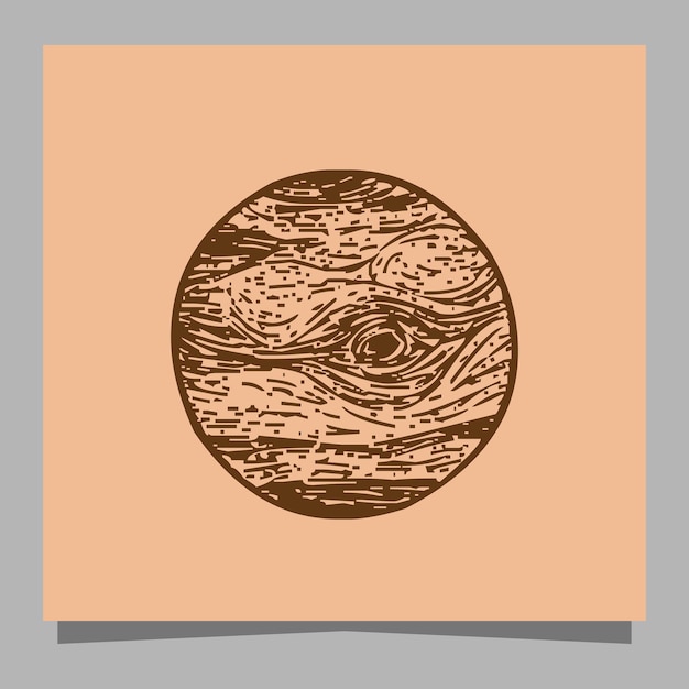 hand drawn planet illustration icon on paper