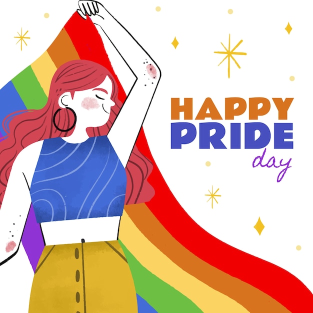 Hand drawn pride month lgbt illustration