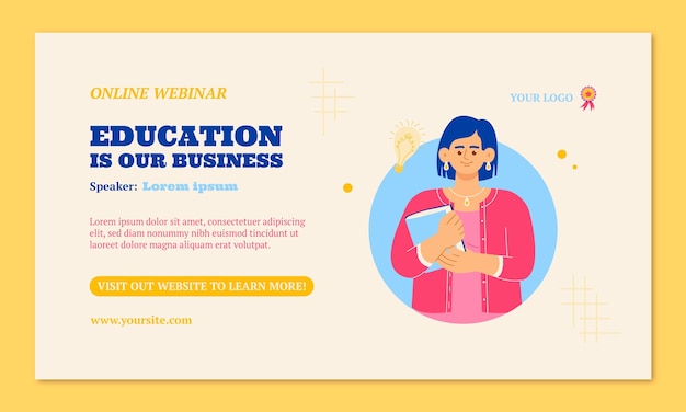 Hand drawn private school webinar  template