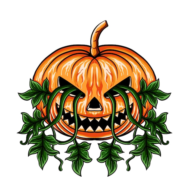 Hand drawn pumpkin halloween