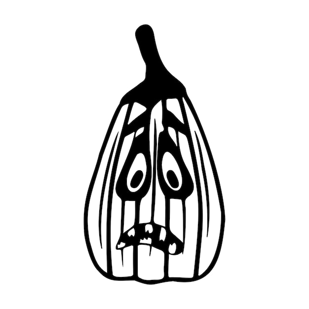 Hand drawn pumpkin isolated on a white background Halloween