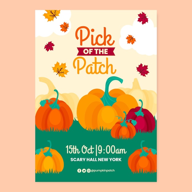 Hand drawn pumpkin patch poster design