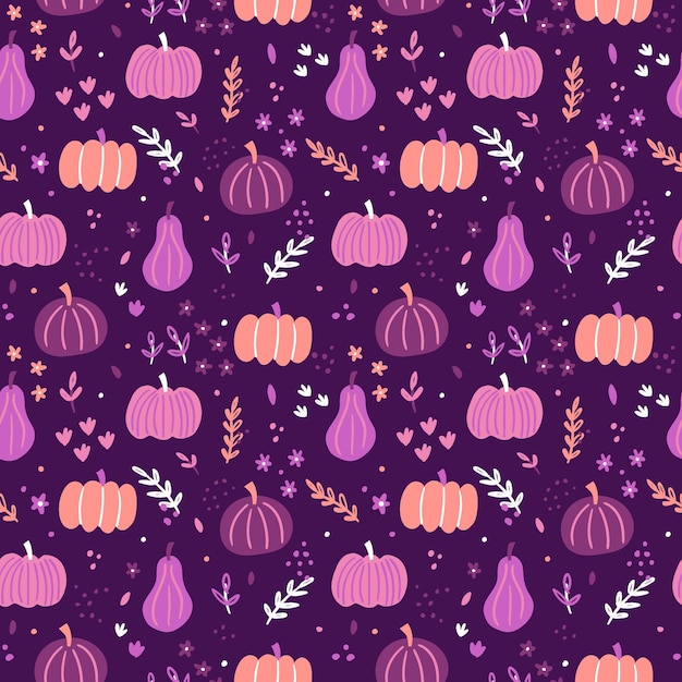 Hand drawn pumpkin pattern