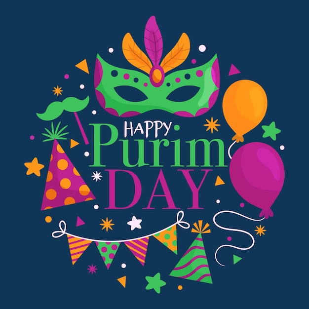 Hand drawn purim day