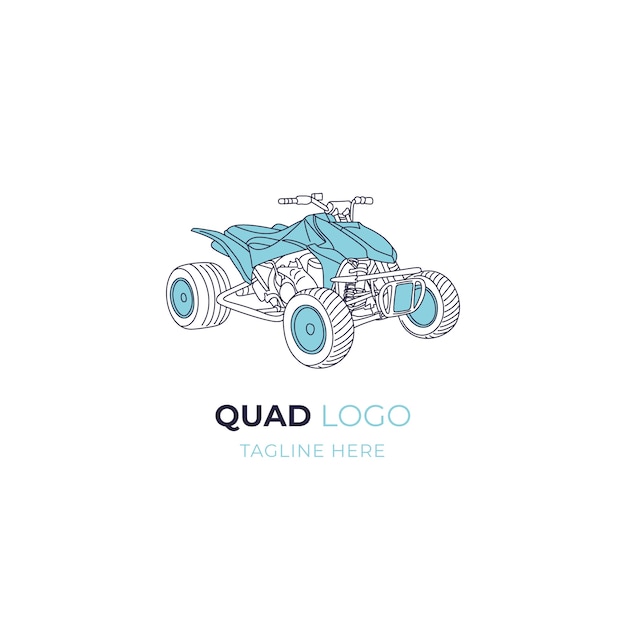 Hand drawn quad logo tempalte