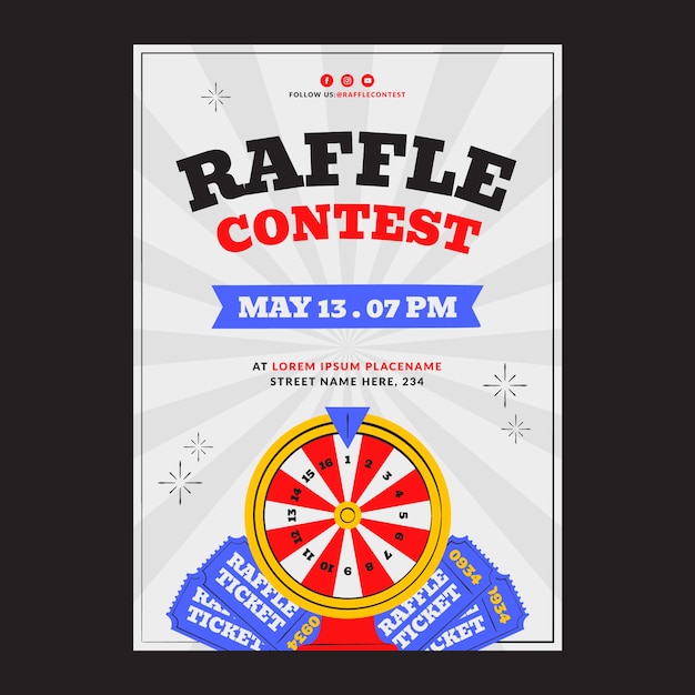 Hand drawn raffle flyer template