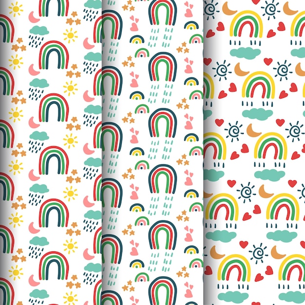 hand drawn rainbow pattern 2