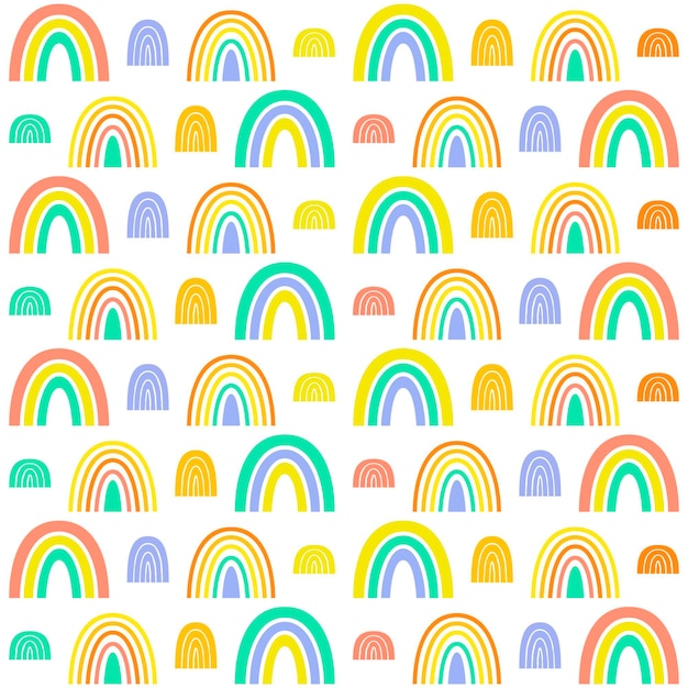 Hand drawn rainbow pattern design