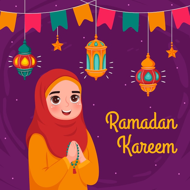 Hand drawn ramadan concept