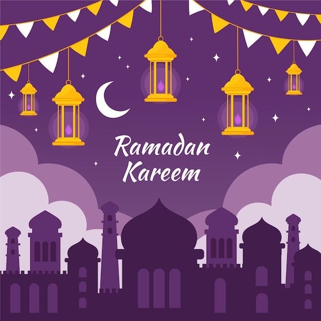 Hand drawn ramadan kareem illustration