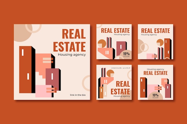 Hand drawn real estate instagram posts