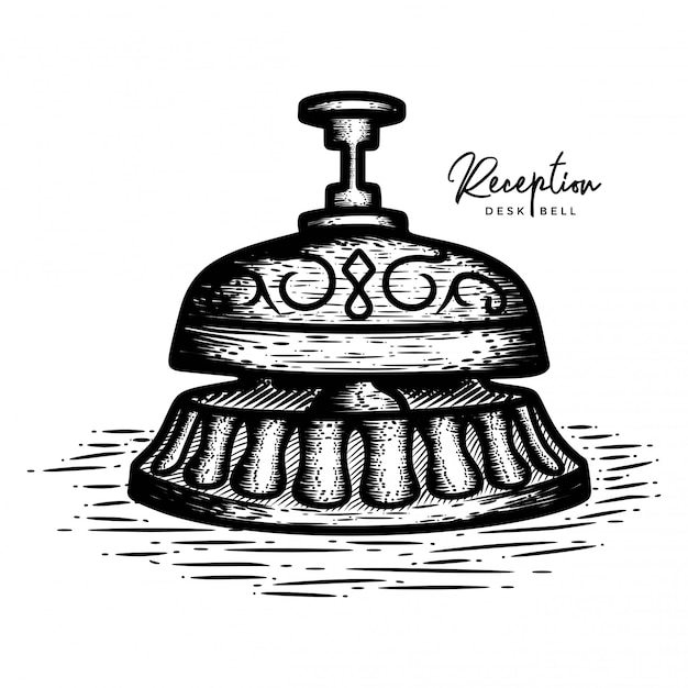 Hand Drawn Reception Desk Bell