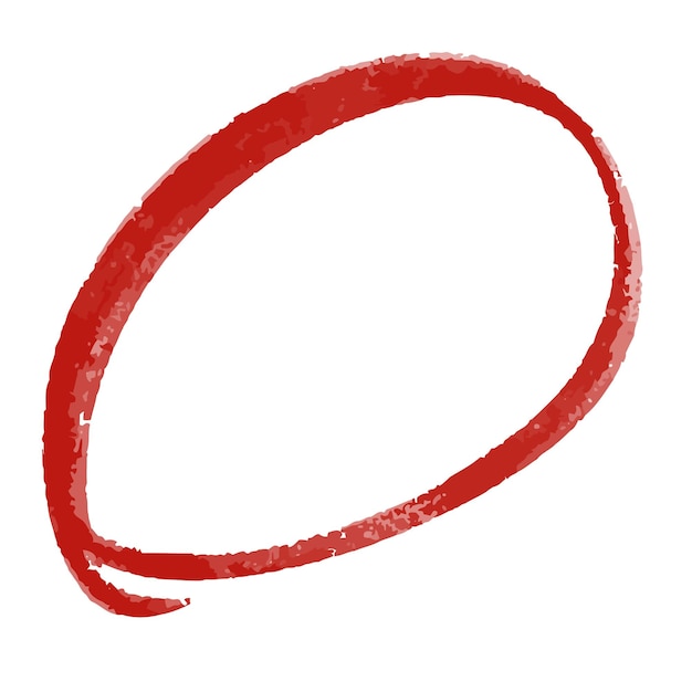 Hand drawn red pen circle loop hand made red pencil