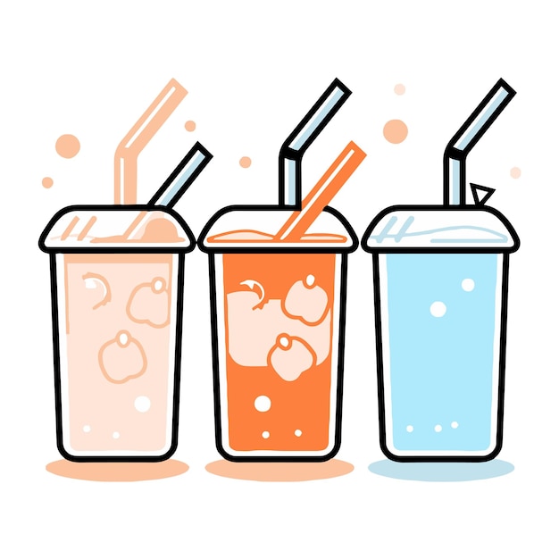 Hand Drawn refreshing juice in doodle style