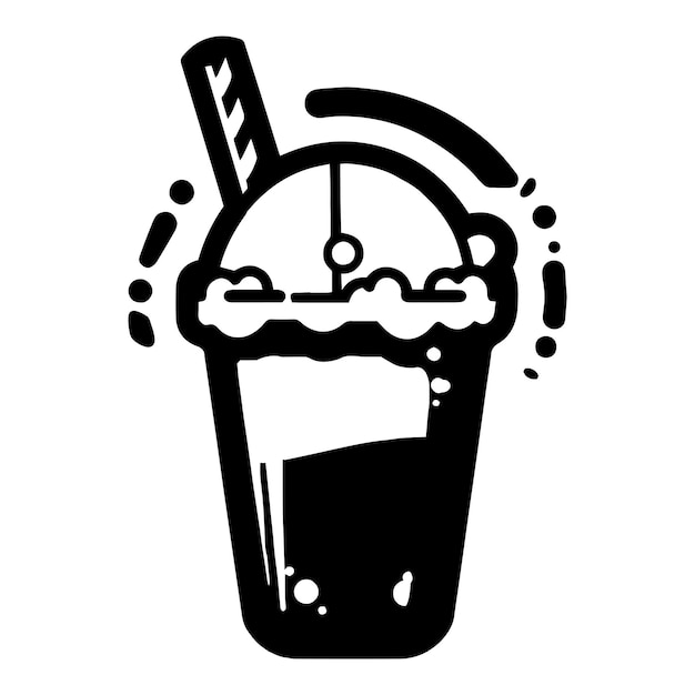 Hand Drawn refreshing juice in doodle style