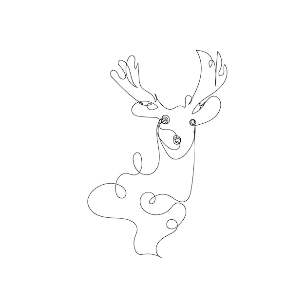 Hand drawn reindeer drawing illustration