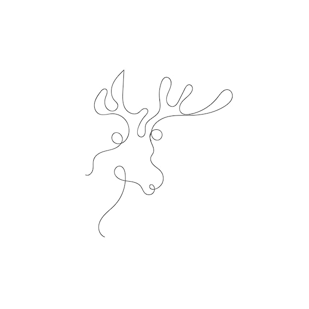 Vector hand drawn reindeer drawing illustration