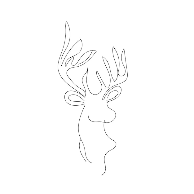 Vector hand drawn reindeer drawing illustration