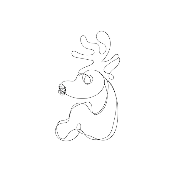 Vector hand drawn reindeer drawing illustration