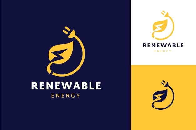 Hand drawn renewable energy logo template