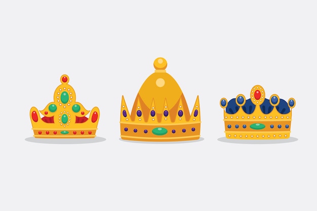 Hand drawn reyes magos crowns collection