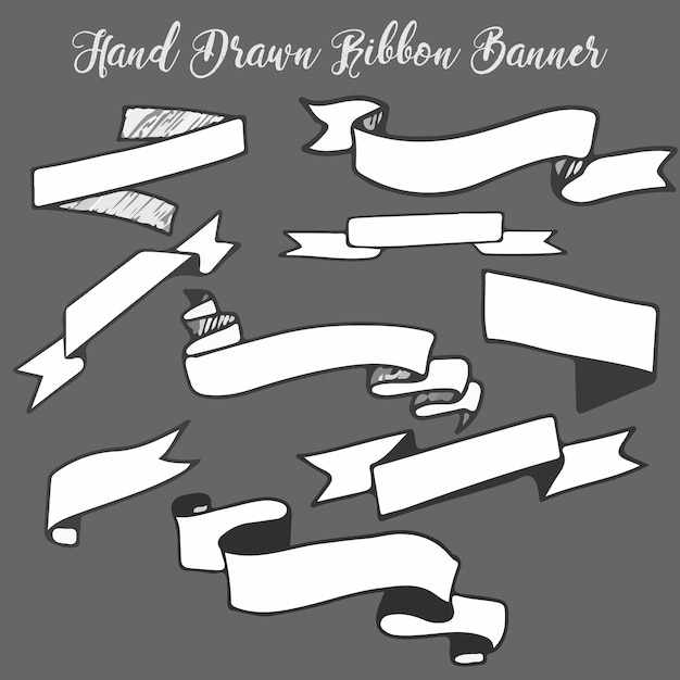 hand drawn ribbon banner