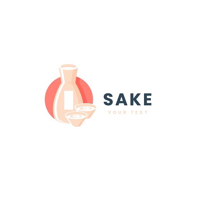 Hand drawn sake logo template