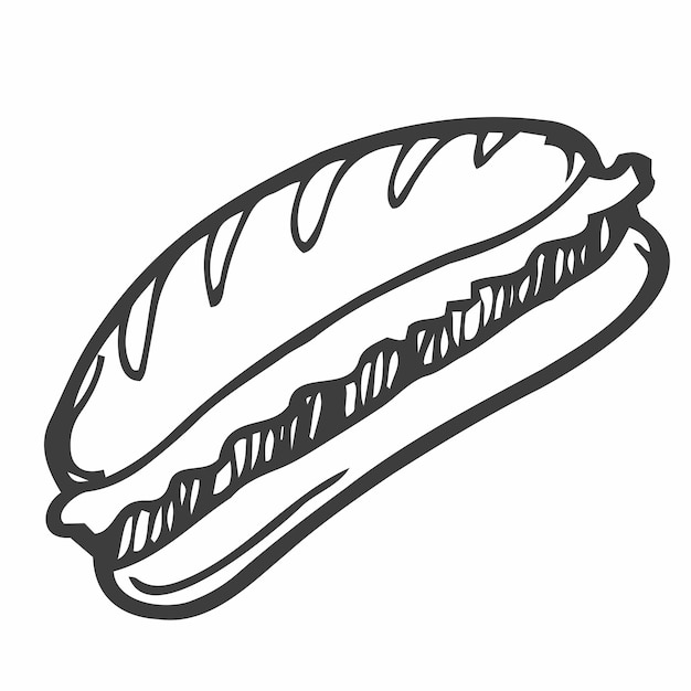 Hand drawn sandwich vector illustration Fastfood concept