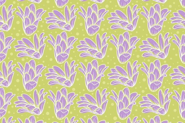 Hand drawn sanguinaria flower pattern background