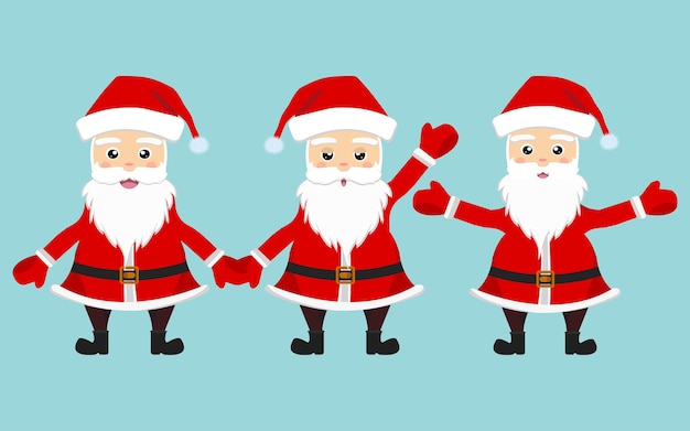 Hand drawn santa claus vector character pack