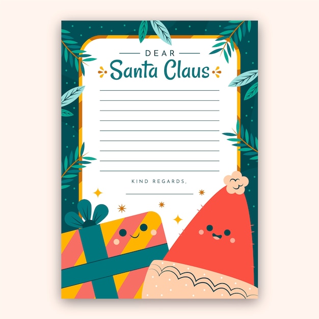 Hand drawn santa letter template