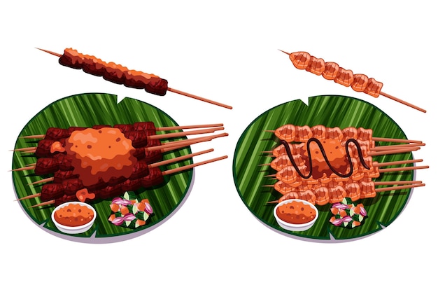 Hand drawn satay illustration