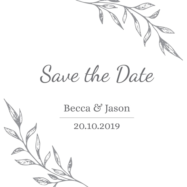 Vector hand drawn save the date