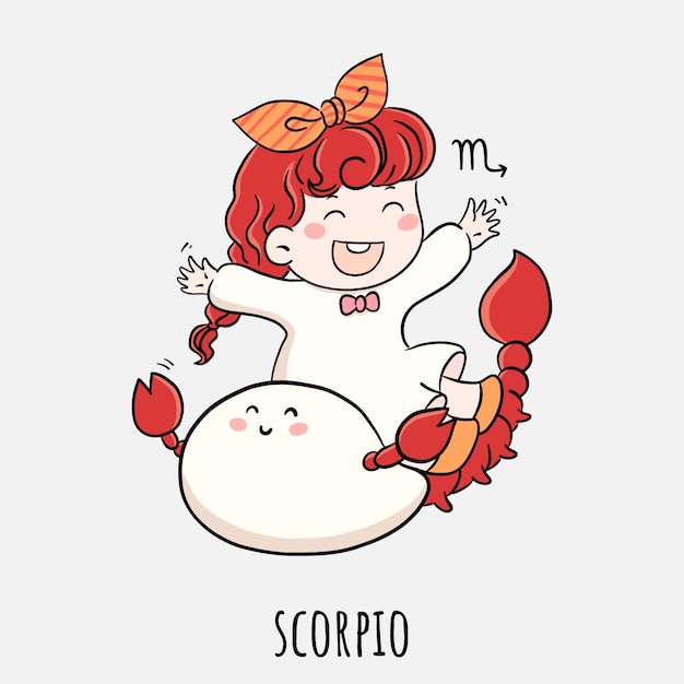 Hand drawn scorpio logo template