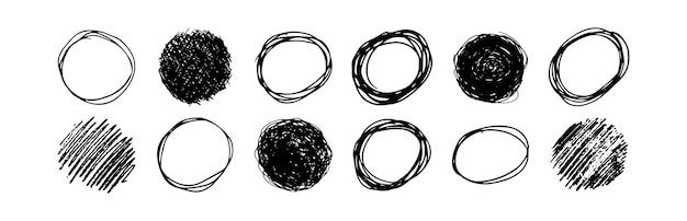 Hand drawn scribble circles