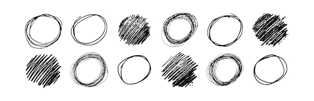 Vector hand drawn scribble circles