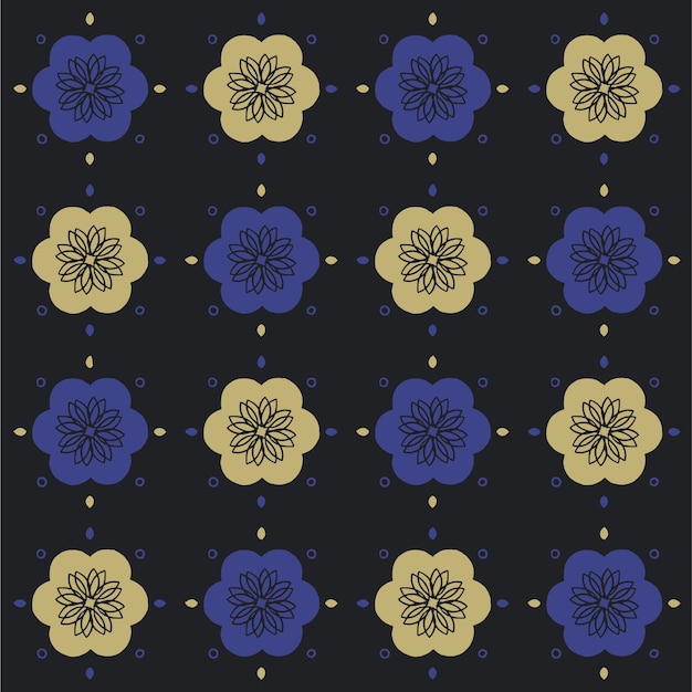 Hand drawn seamless pattern. Korean traditional pattern. Floral background Design.