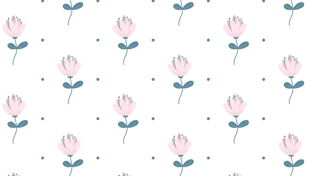 Hand drawn seamless pattern with flowers